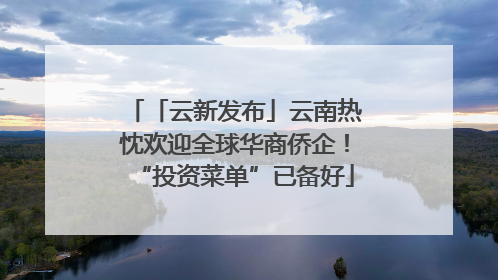 「云新发布」云南热忱欢迎全球华商侨企！“投资菜单”已备好