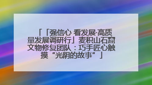 「强信心 看发展·高质量发展调研行」麦积山石窟文物修复团队：巧手匠心触摸“光阴的故事”
