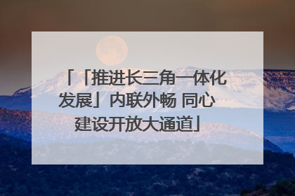 「推进长三角一体化发展」内联外畅 同心建设开放大通道
