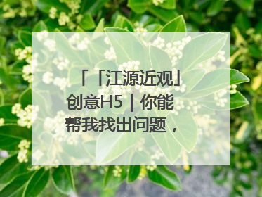 「江源近观」创意H5｜你能帮我找出问题，赢取勋章吗？