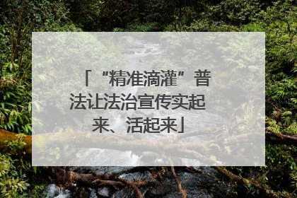 “精准滴灌”普法让法治宣传实起来、活起来