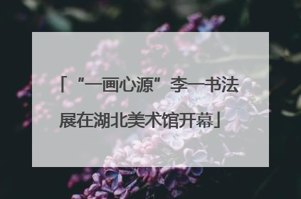 “一画心源”李一书法展在湖北美术馆开幕