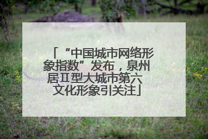 “中国城市网络形象指数”发布，泉州居Ⅱ型大城市第六 文化形象引关注