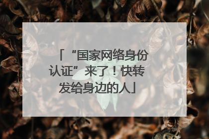“国家网络身份认证”来了！快转发给身边的人
