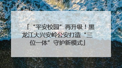 “平安校园”再升级！黑龙江大兴安岭公安打造“三位一体”守护新模式