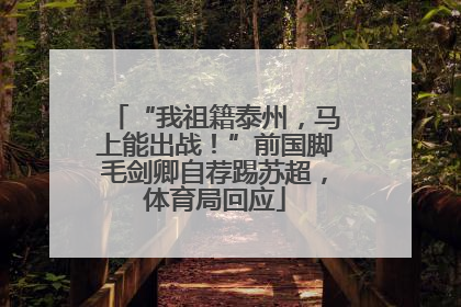 “我祖籍泰州，马上能出战！”前国脚毛剑卿自荐踢苏超，体育局回应