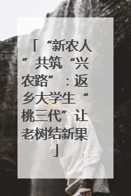 “新农人”共筑“兴农路”：返乡大学生“桃三代”让老树结新果