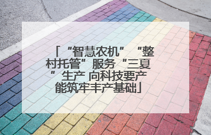“智慧农机”“整村托管”服务“三夏”生产 向科技要产能筑牢丰产基础