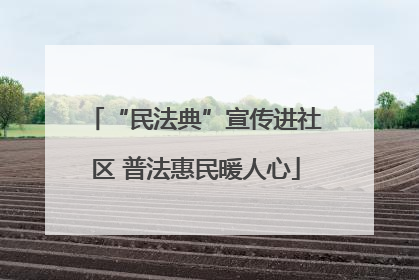 “民法典”宣传进社区 普法惠民暖人心