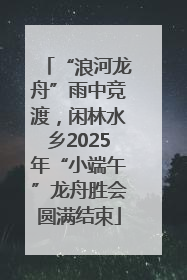 “浪河龙舟”雨中竞渡，闲林水乡2025年“小端午”龙舟胜会圆满结束