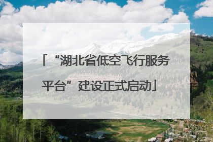 “湖北省低空飞行服务平台”建设正式启动