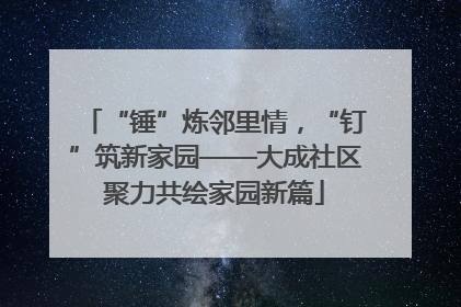 “锤”炼邻里情，“钉”筑新家园——大成社区聚力共绘家园新篇