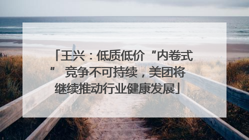 王兴：低质低价“内卷式” 竞争不可持续，美团将继续推动行业健康发展