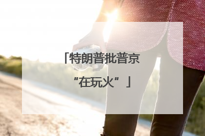 特朗普批普京“在玩火”