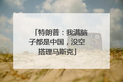 特朗普：我满脑子都是中国，没空搭理马斯克