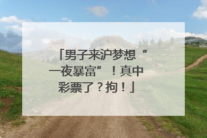 男子来沪梦想“一夜暴富”！真中彩票了？拘！