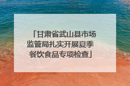 甘肃省武山县市场监管局扎实开展夏季餐饮食品专项检查