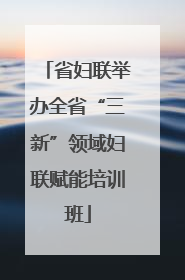 省妇联举办全省“三新”领域妇联赋能培训班