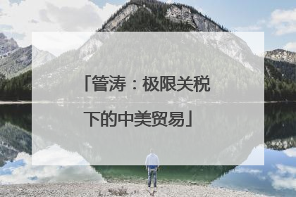 管涛：极限关税下的中美贸易