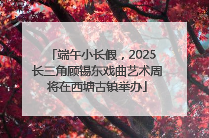 端午小长假，2025长三角顾锡东戏曲艺术周将在西塘古镇举办
