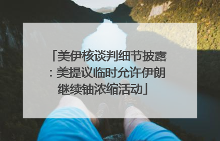 美伊核谈判细节披露：美提议临时允许伊朗继续铀浓缩活动