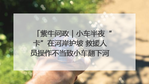 紫牛问政｜小车半夜“卡”在河岸护坡 救援人员操作不当致小车翻下河，然后直接走人了