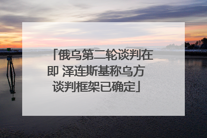 俄乌第二轮谈判在即 泽连斯基称乌方谈判框架已确定