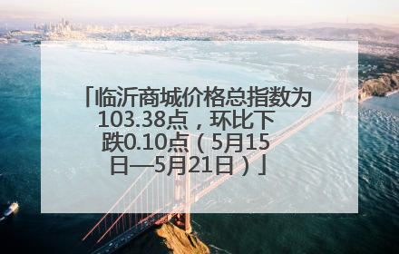 临沂商城价格总指数为103.38点，环比下跌0.10点（5月15日—5月21日）
