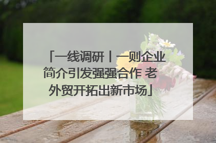 一线调研丨一则企业简介引发强强合作 老外贸开拓出新市场