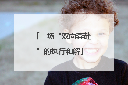 一场“双向奔赴”的执行和解
