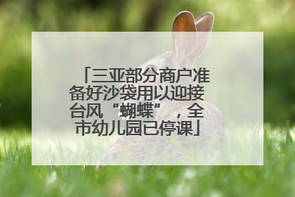 三亚部分商户准备好沙袋用以迎接台风“蝴蝶”，全市幼儿园已停课