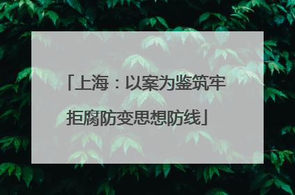 上海：以案为鉴筑牢拒腐防变思想防线
