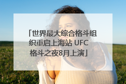 世界最大综合格斗组织重启上海站 UFC格斗之夜8月上演