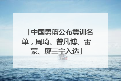 中国男篮公布集训名单，周琦、曾凡博、雷蒙、廖三宁入选