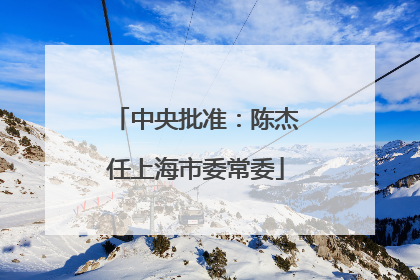 中央批准：陈杰任上海市委常委
