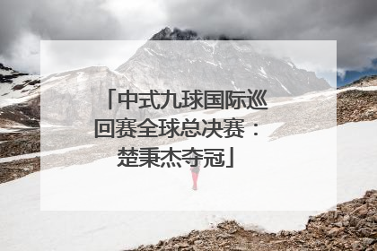 中式九球国际巡回赛全球总决赛：楚秉杰夺冠