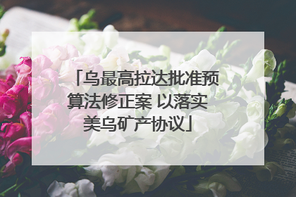 乌最高拉达批准预算法修正案 以落实美乌矿产协议