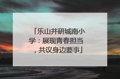 乐山井研城南小学：展现青春担当，共议身边要事