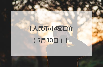 人民币市场汇价（5月30日）