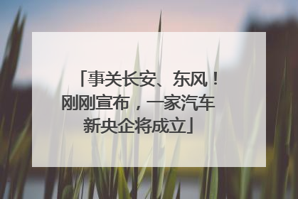 事关长安、东风！刚刚宣布，一家汽车新央企将成立