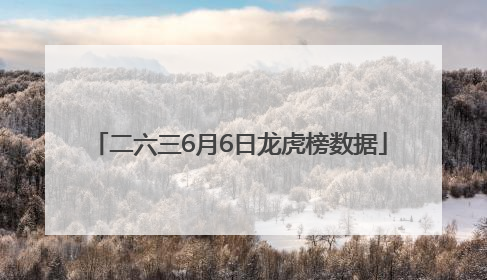 二六三6月6日龙虎榜数据