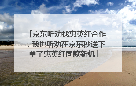 京东听劝找惠英红合作，我也听劝在京东秒送下单了惠英红同款新机