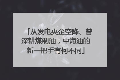 从发电央企空降、曾深耕煤制油，中海油的新一把手有何不同
