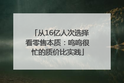 从16亿人次选择看零售本质：鸣鸣很忙的质价比实践