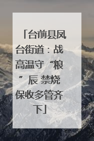 台前县凤台街道：战高温守“粮”辰 禁烧保收多管齐下
