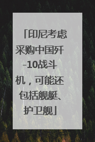 印尼考虑采购中国歼-10战斗机，可能还包括舰艇、护卫舰
