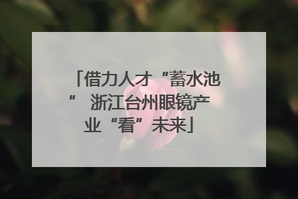 借力人才“蓄水池” 浙江台州眼镜产业“看”未来