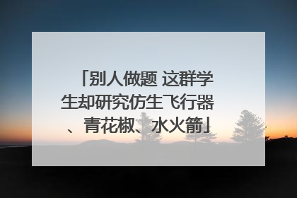 别人做题 这群学生却研究仿生飞行器、青花椒、水火箭