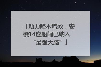 助力降本增效，安徽14座船闸已纳入“最强大脑”