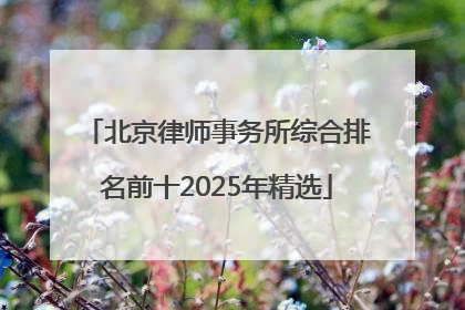 北京律师事务所综合排名前十2025年精选